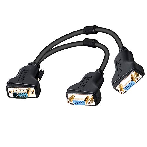 VGA Splitter Cable, Benfei VGA Y Splitter for Screen Duplication 1ft