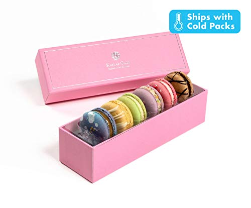 Kayla’s Cake Premium French Macarons Cookies Gift Baskets Gourmet Chocolate Box Food Desserts Birthday Snack Care Packages College Students Holiday Christmas Thank You Condolences Women Men Classic 6