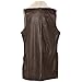 HighFS Women Outerwear Faux Fur Vest Long Gilet Jacket Brown