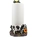 Decorative Holstein Cow Paper Towel Holder Display Stand Features Sunflower Accents for Countertop Rustic Country Kitchen Décor As Farm Animal Gifts for Farmers