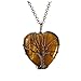 Top Plaza Natural Tiger Eye Healing Crystals Necklace Bronze Tree Of Life Wire Wrapped Stone Heart Pendant Necklaces Reiki Quartz Jewelry for Womens Ladies