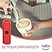 HELLO Milk Frother - Double Whisk Head, Handheld Battery Operated Electric Foam Maker For Bulletproof Coffee, Lattes, Cappuccino, Hot Chocolate, Sleek Drink Mixer With Stand (RED)
