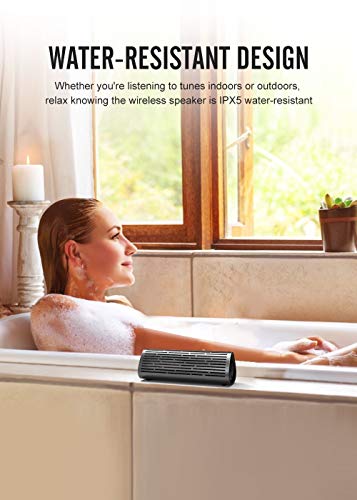 Meidong 2110 Bluetooth Speakers Portable Wireless Speaker with 12W Rich Deep Bass, Waterproof IPX5 Shower Splash Proof/Premium Aluminum Shell/12 Hours Playtime/Perfect for Christmas Gift