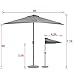 Sundale Outdoor 9 Feet Steel Half Patio Umbrella with Crank, 5 Steel Ribs (Light Yellow)