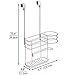 mDesign Metal Bathroom 2 Section Storage Tool Organizer Basket Tray - Hang Over Cabinet Door - Storage for Hair Dryer, Straightener, Curling Iron, Styling Products - Concerto Collection - Chrome