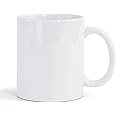 CRUMANCY 11oz White Coffee Mug, Sublimation Blanks Mugs, Lightweight Bright Porcelain Tea Cups with Handle, Classic Ceramic Coffee Cups for Tea, Hot Cocoa, Milk, Machine Washable