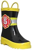 Puddle Play Kids Boys' Fire Chief Printed Waterproof Easy-On Rubber Rain Boots (Toddler/Little Kids) 