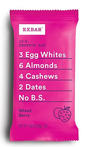 RXBAR Whole Food Protein Bar, Mixed Berry, 12 Count