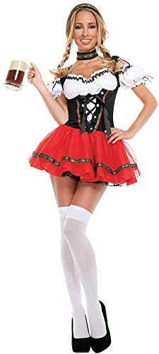 Aeromdale Women Oktoberfest Costumes Autumn Dress Women German Dirndl Dress Off Shoulder Oktoberfest Beer Girl Costume Halloween Costume Party Dress - S - # 4