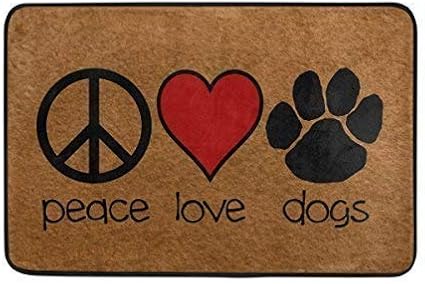 Acove Fußmatte für den Eingangsbereich, Peace-Zeichen, Liebe, rotes