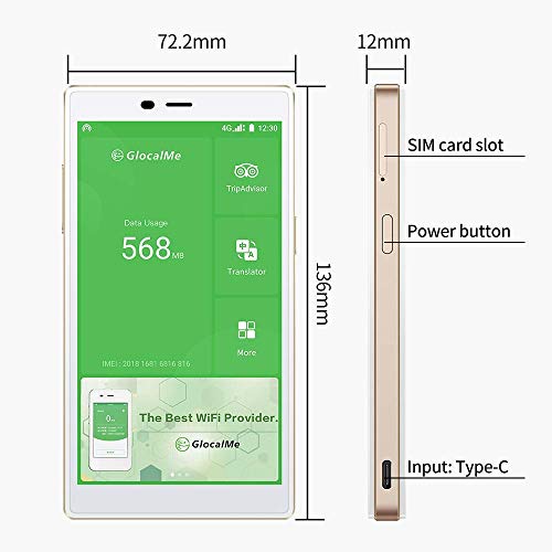 GlocalMe G4 Pro 4G LTE Mobile Hotspot, Worldwide WiFi Portable High Speed WiFi Hotspot with US