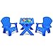 Costzon Kids Table and Chair Set, Outdoor Toddler Activity Table and Adirondack Chairs for Picnic, Garden, Patio, Backyard & Beach, Kids Outdoor Table and Chair Set (Blue)