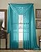HLC.ME Turquoise Blue Voile Window Curtain Swag Sheer Scarf - Valance - Fully Stitched and Hemmed - 55 x 216 Inch Long