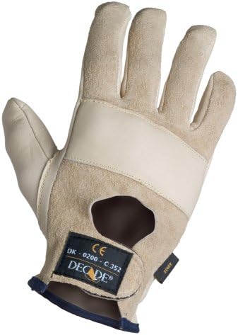 Decade 49805 Leather Anti-Vibration Full-Finger Left Hand Premium Sport Cuff Glove with Gfom, Buff, XX-Large