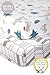Mini Crib Sheet with Fox & Chevron Pattern - 100% Organic Cotton Pack n Play Fitted Sheet - Premium Pack n Play Sheets - Compatible as Graco Pack n Play Sheet & Mini Crib Sheets - Pickle & Pumpkin