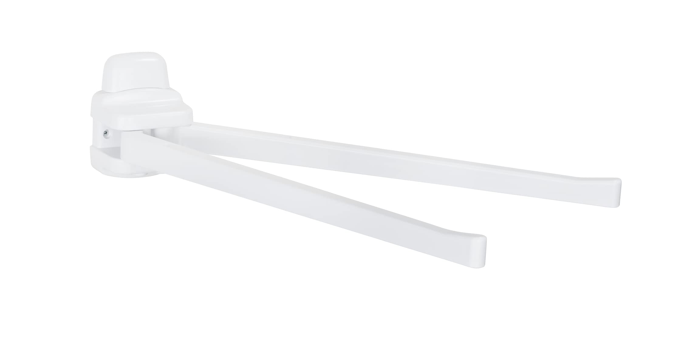 WENKO 17938100 Towel Holder Pure - 2 Flexible arms, Acrylonitrile-Butadiene-Styrene (ABS), 8 x 11 x 43 cm, White