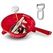 Alisa Home Foley Food Mill Grinder - Best Manual Mill for Making Puree or Soups of Vegetables, Tomatoes and to Rice (or Mash) Potatoes - Stainless Steel Blades, BPA Free, Dishwasher Safe - Red