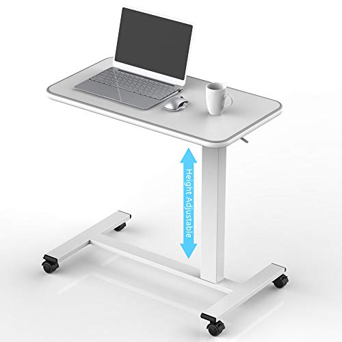 Overbed Table Height Adjustable Pneumatic Hospital Bed Table with