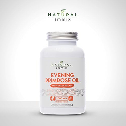 Natural immix - Evening Primrose Oil, Cold-Pressed, 10% GLA, Supports Hormonal Balance, Helps Relieve Menopause Symptoms, 120 Softgels
