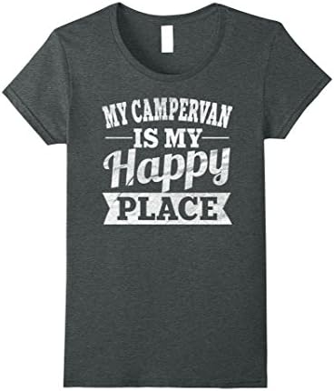 Womens The Campervan Is My Happy Place Shirt Medium Dark Heather