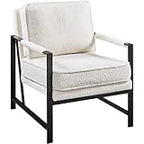Yaheetech Teddy Boucle Fabric Armchair, Retro