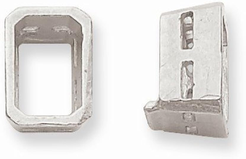 14K White Goldw Emerald Bezel w/Airline 8 x