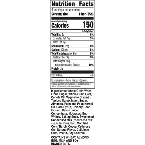 NATURE VALLEY SOFT BAKED SWEET AND SALTY BARS, SALTED CARAMEL, MADE WITH WHOLE GRAIN, 5 BARS, 6.2 OZ