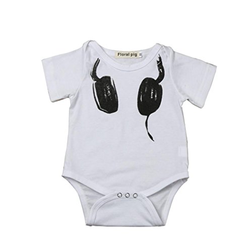 Fabal Newborn Child Baby Boys Kids Headset Printing Romper Jumpsuit Clothes Outfit Costume