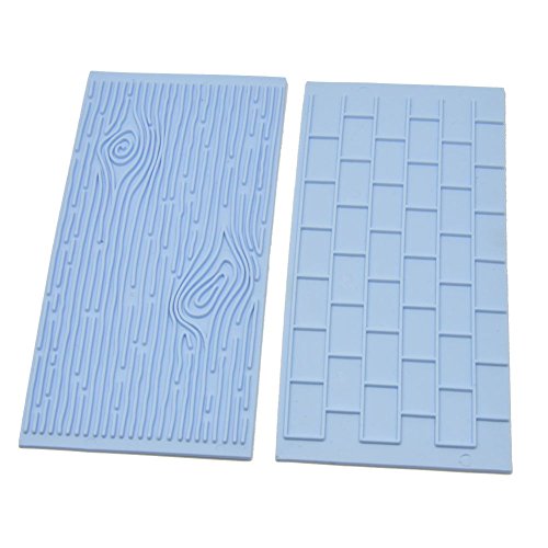 2pcs Cake Fondant Wall Brick Wood Grain Mold Embosser Cutter DIY Mould Tool - Thumbnail 2