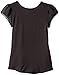 Amy Byer Girls' Big Mixed Fabric Top with Necklace