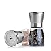 TheUltimateChef Stylish Salt and Pepper Grinder Set- Premium Spice Refillable Grinding Set- Adjustable Coarseness Ceramic Rotor, Glass Body & Brushed Stainless Steel- Buy Now And Get A FREE E-Book