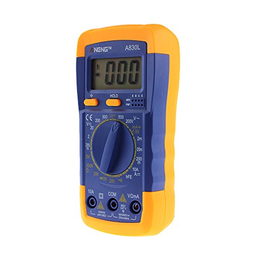 JDgoods Pocket Digital Multimeter Voltmeter Ammeter Ohmmeter Diode NPN PNP Multimeter Volt AC/DC Tester Mete (Blue) - Thumbnail 3