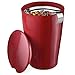 Tea Forté KATI Cup Ceramic Tea Brewing Cup with Infuser Basket and Lid for Steeping, Loose Leaf Tea Maker, Cranberry Red