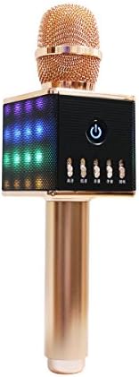 Karaoke Microphone SIBORIE Wireless Microphone Colorful 48 LED Light Mic Voice Changer Bluetooth G Sync Podcast Microphone IPhone Android for PC Smartphone Cellphone Electronic Equipment Home KTV Q19