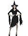 Colorful House Womens Sexy Witch Halloween Fancy Dress Costume Outfit, Black, M