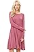 Annabelle Women's Scoop Neck Long Sleeve A-line Midi Pocket Swing Dresses
