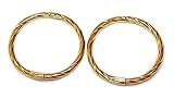 TWISTED 12mm 22K GOLD OVER SOLID STERLING SILVER HINGED HOOP EARRINGS, Easy On & Off !