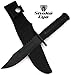 Snake Eye Tactical Serrated Blade 8.5 Inch Survival Knife Heavy Duty Stainless Steel with Kit & Nylon Sheath (Black)