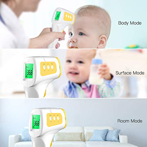 CocoBear Thermometer for Fever Digital Medical Infrared Thermometer for Body, Surface and Room Forehead Thermometer for Baby, Kids and Adults
