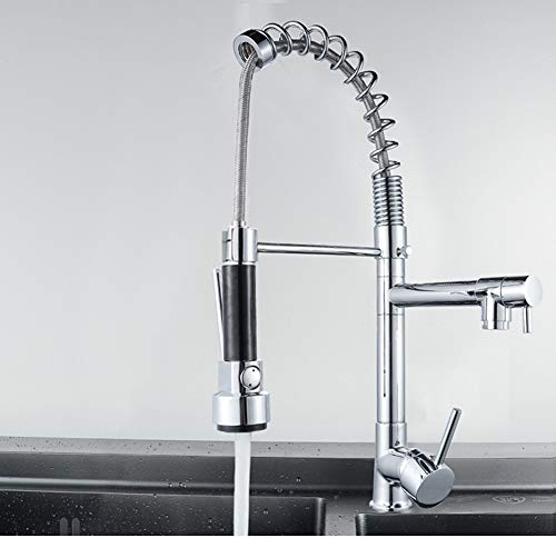 WYYSYNXB Copper Alloy Kitchen Sink Tap Out Sprayer Mixer Taps 360° Swivel Mixer Tap Kitchen Faucet - Thumbnail 5