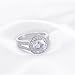 FENDINA 925 Sterling Silver Round Split Shank Bridal Engagement Rings for Women