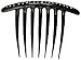 Caravan Jeweled 7 Tooth French Twist Comb In Black And Sprinkled With Crystals And Studs