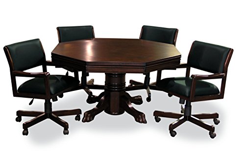 54-Combination-Game-Table-Set-w-4-Chairs-Mahogany