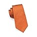 Hi-Tie Men Orange Check Plaid Tie Necktie with Cufflinks and Pocket Square Tie Set