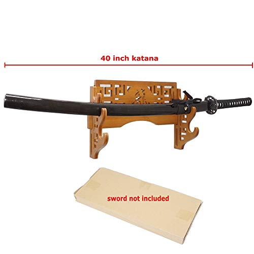 FOXSMZZ Bamboo Sword Dragon Frame Wall Mounted Samurai Sword Japanese Style Samurai Sword Display Rack Hanger 3 Layers - Thumbnail 2