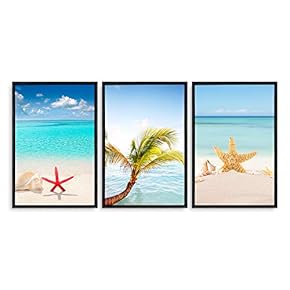 3 Piece Framed Canvas Home Artwork Decoration Nordic Summer Day Canvas Wall Art for Living Room, Bedroom - 16"x24"x3 Panels