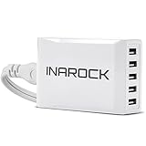 InaRock 40 Watt (8 Amp) 5-Port High Speed Desktop USB Charger with PowerIQ Technology for iPhone 6/6 Plus, iPhone 5S, iPad Air 2/iPad Air/iPad Mini 3, Galaxy S6/S5/S4/Note 4, HTC One M9 And More