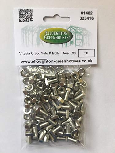 50 Vitavia Cropped Nuts and Bolts, Genuine Vitavia Accessories, Suitable for Halls, Eden, Juliana, Elite, Palram, Rhino, Janssens etc