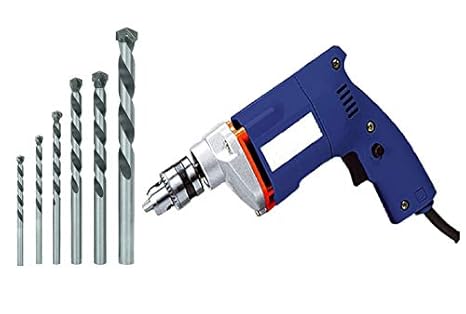 MLD Compact Electric Drill Machine 10mm with Bosch Masonry Bit Set - (Colours as per Availability)