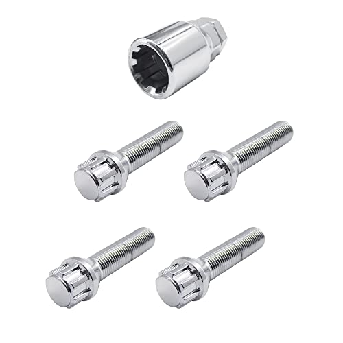 SIMONI RACING BRA/70 Kit 4 Bolts Anti-Theft - Anti-theft Bolts for Wheels Key 17-19 M14x1.5 Length 50mm